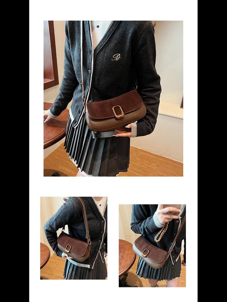 Versatile Women's Crossbody Underarm Bag - 2024 Autumn/Winter Trend, Fashionable One-Shoulder Small Square Design