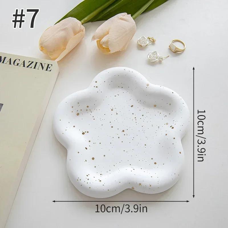 Креативный поднос для хранения нестандартных колец, демонстрационная тарелка для украшений, белая художественная гипсовая тарелка, домашний декор, реквизит для фотографий, чаши