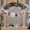 Golden Photo Banner for 4x6 Inch Pictures – 8 Pcs Hanging Photo Frame Banner for Bridal Shower, Engagement, Birthday, Wedding Decorations, Gold