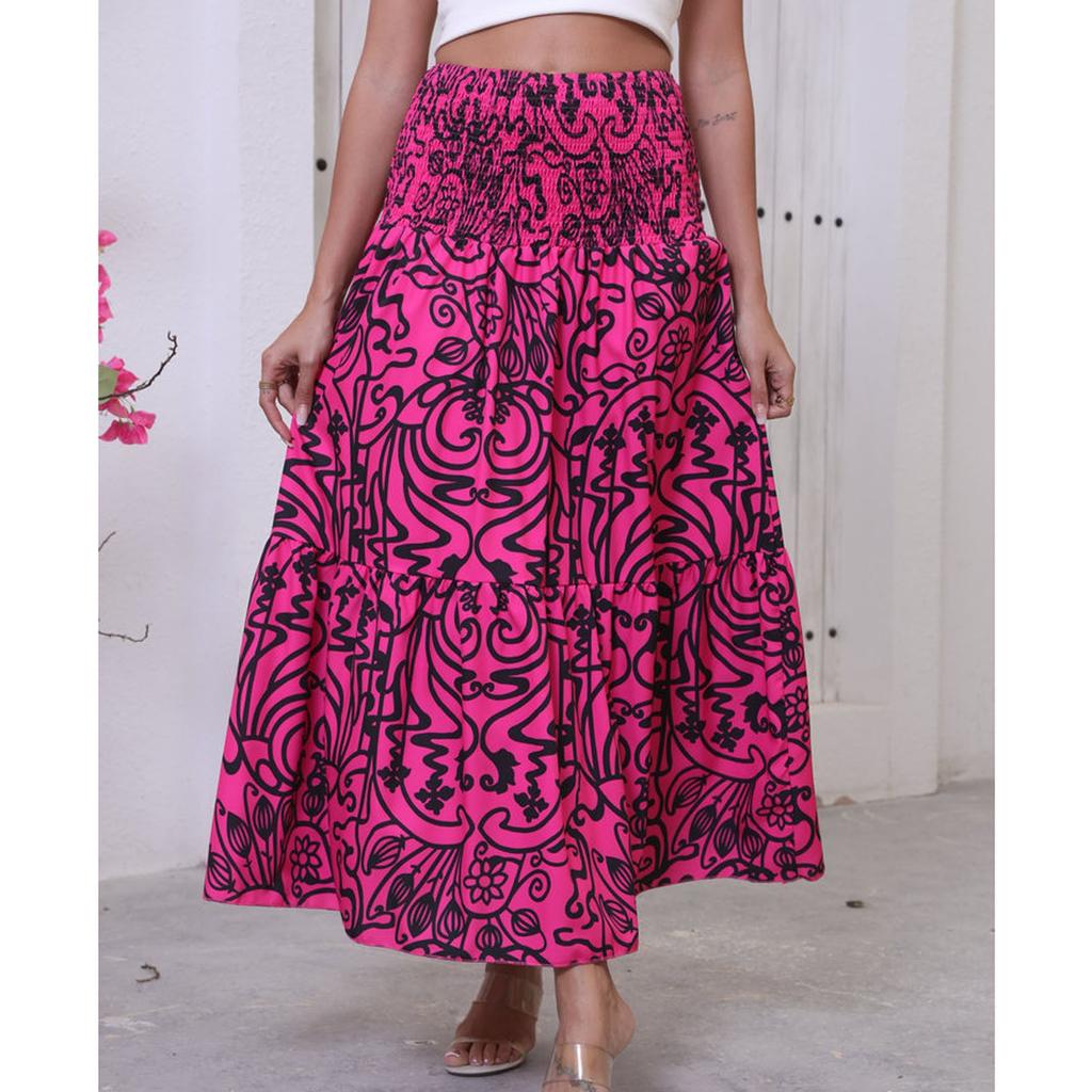 Women's Casual High Waisted Skirt With Large Swing Skirt Waisted Skirt With Large Swing Skirt