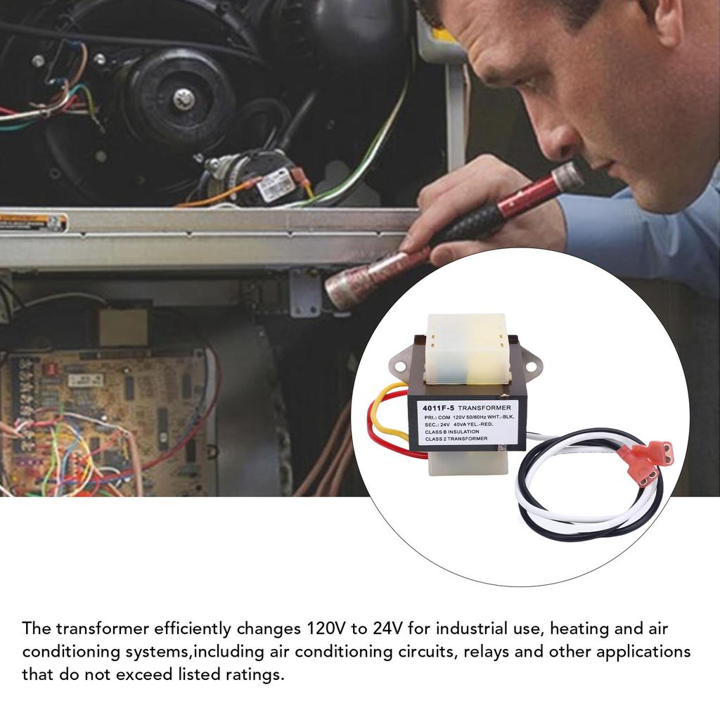HVAC Transformer Fit for Rheem Furnace 46 24124 06 40VA 120V To 24V AC HVAC Furnace Transformer 2 Hole Mount