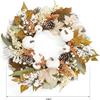 2025 New Autumn Thanksgiving Maple Leaf Pine Cone Wreath With Berry White Maple Leaf Pumpkin Decoration Wall Hanging Door