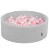90x30cm/300 Balls Balls 7cm / 2.75in Baby Foam Ball Pit Certified Made In Eu, Light Grey:lpink/pearl/transparent