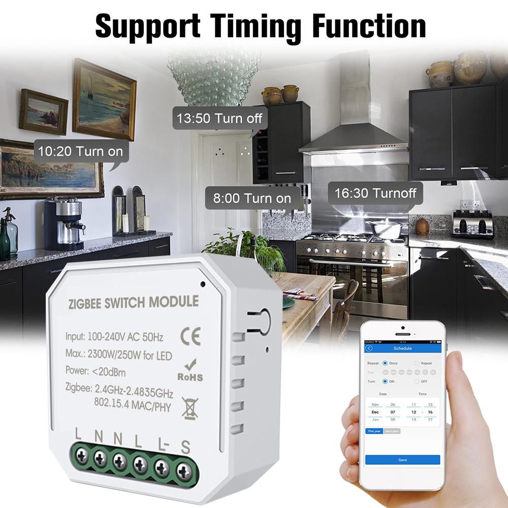 Tuya Zigbee DIY односторонний умный переключатель для маленького корпуса, приложение с дистанционным управлением, переключатель Zigbee, таймер, свет