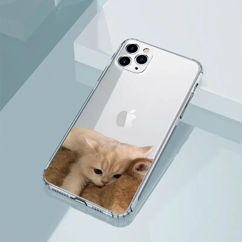 Милый мультяшный чехол для телефона с парой кошка и собака для Samsung Galaxy S24 S23 S22 Ultra Plus Чехол S22+ S23+ S24+ Прозрачный Fundas Чехол