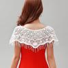 Pure Color Lace Shawl Lace Fake Collar Cape Cross Cloak Hollow Out Shawl  Spring Autumn