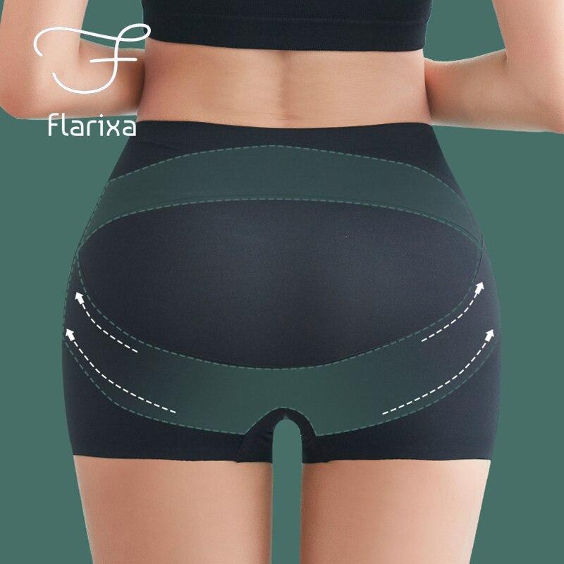 Flarixa Бесшовные женские защитные шорты под юбкой, защитные брюки из ледяного шелка, эластичные боксеры с высокой талией, утягивающее нижнее белье