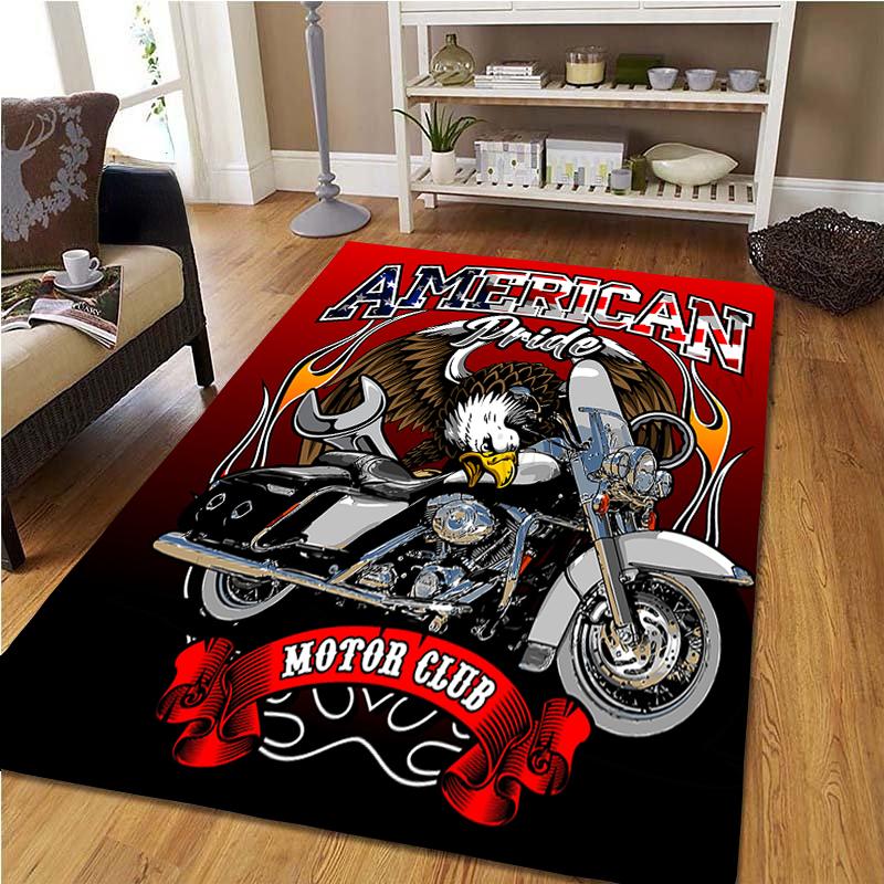Ретро классический постер с мотоциклом и автомобилем, ковер с 3D принтом, домашний ковер для гостиной, спальни, домашний декор, противоскользящий напольный коврик, дверной коврик