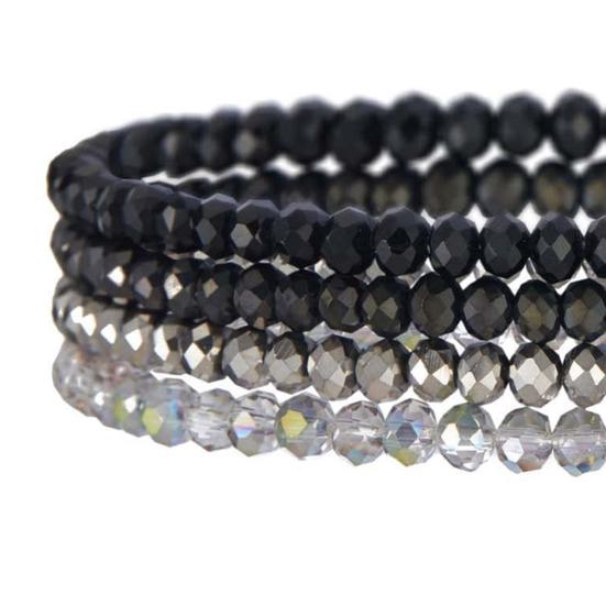 4Pcs/Set Beach Bracelet Fine Workmanship Non-Fading Stacked Bracelet Faux Crystal Versatile Bracelet for Daily Wear