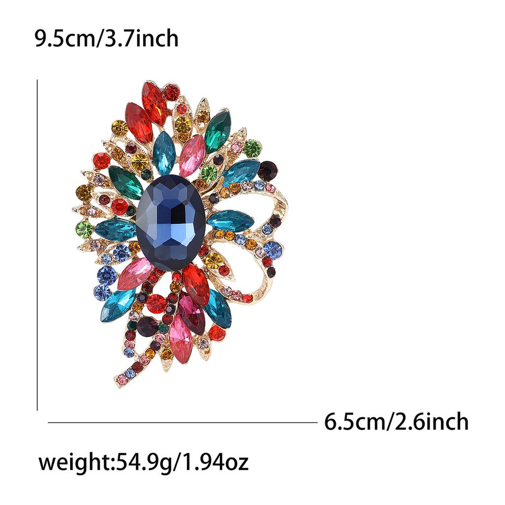 African Atmospheric Alloy Large Glass Brooch Delicate High-End Women'S Cardigan Shawl Brooch Ornament Pin