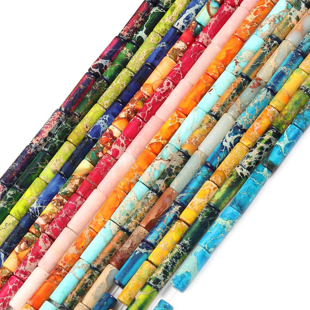 Натуральный осадочный камень яшмы, имперская трубчатая колонна, свободные бусины-разделители для изготовления ювелирных изделий 15 дюймов