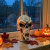 Gothic Party Props 3D Printed Skull Statue, Halloween Creepy Figurine, Table Tabletop Decor Centerpiece, Spooky Ornament for Home Mantel Desk Desktop