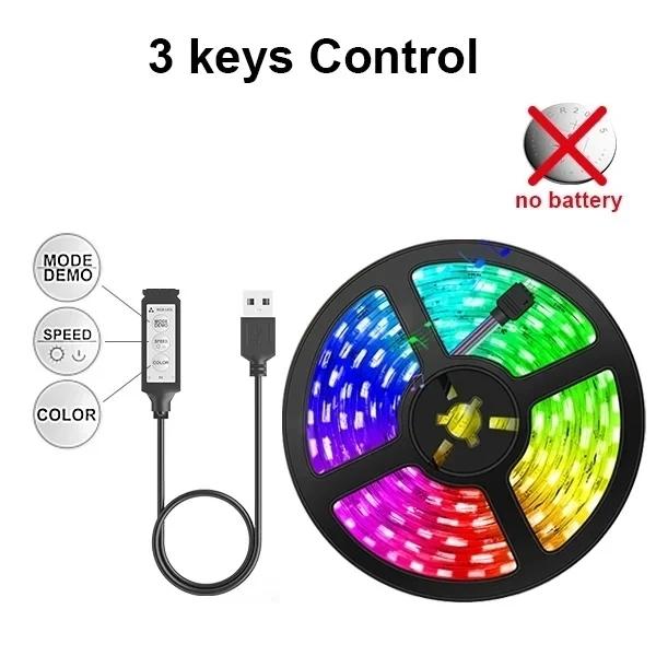 Умная светодиодная лента 5050 RGB USB 5V Bluetooth Управление через приложение Пульт дистанционного управления Светодиодная лента Гибкая лента Лампа для подсветки телевизора Фестиваля