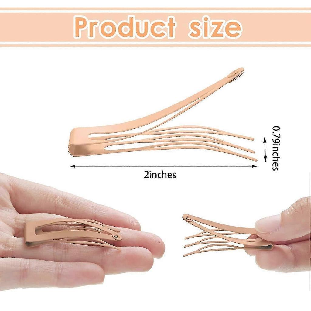 24 Pieces Double Grip Hair Clips Metal Snap Hair Clips Women Hair Barrettes for Hair Making, Salon Supplies (Cream)