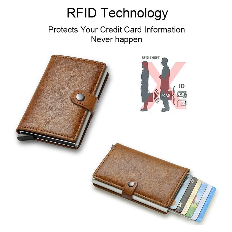 Slim Thin RFID Business Card Holder Name Card Case Carbon Fiber Wallet Men Bank Cradholder Minimalist Walets Money Bag with Hasp