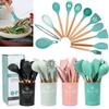 Wooden Handle Silicone Kitchenware Healthy Cookware Spatula Soup Spoon Brush Ladle Pasta Colander Non-stick Cookware Kitchen Tools