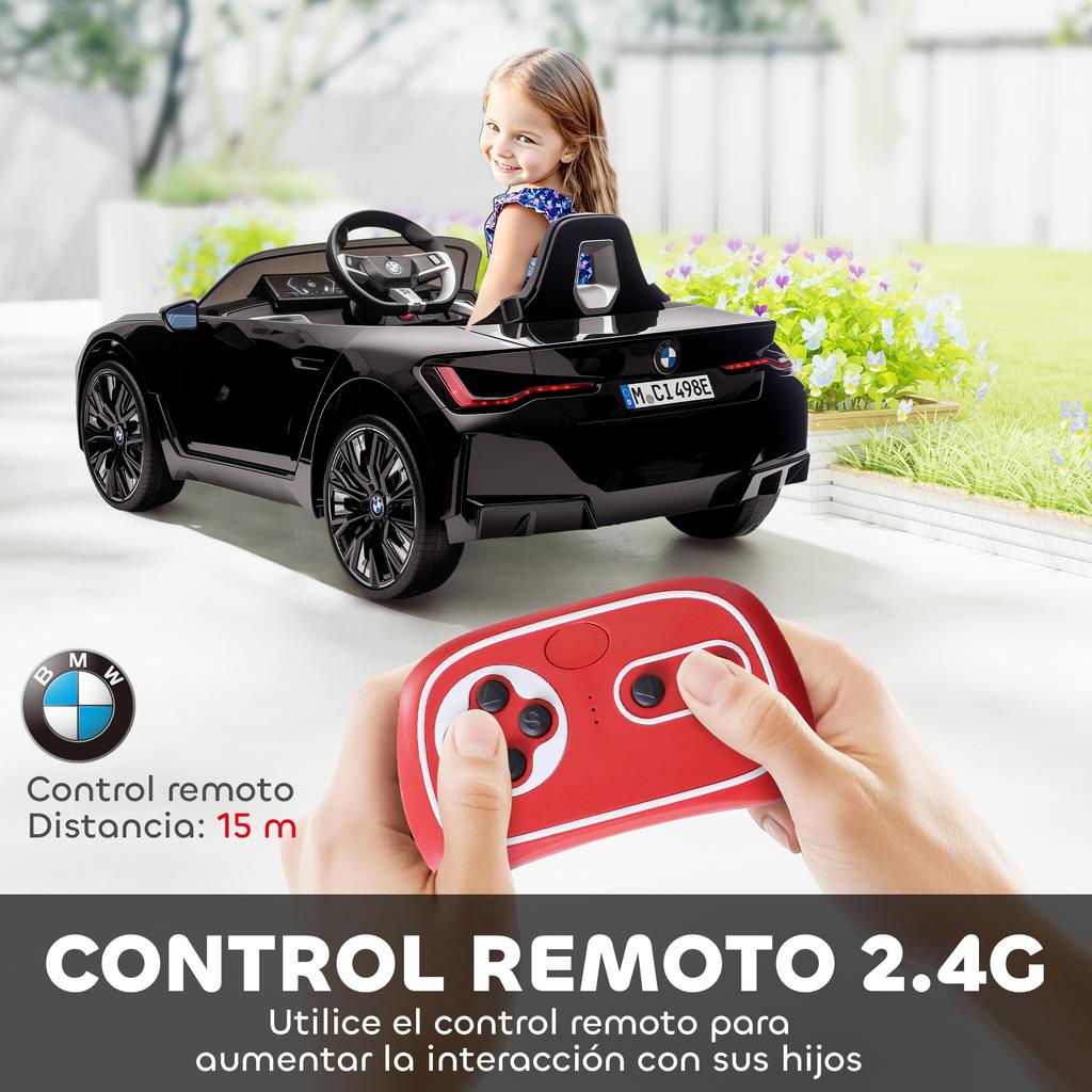 Electric Car for Children 37-72 Months, BMW I4, Remote Control, Seat Belt, 115 x 67 x 45 cm, Black