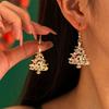 Christmas Baroque Irregular Imitation Pearl Stacked Star Tree Drop Earrings Xmas Tree Earring For Women Holiday Jewelry Gift