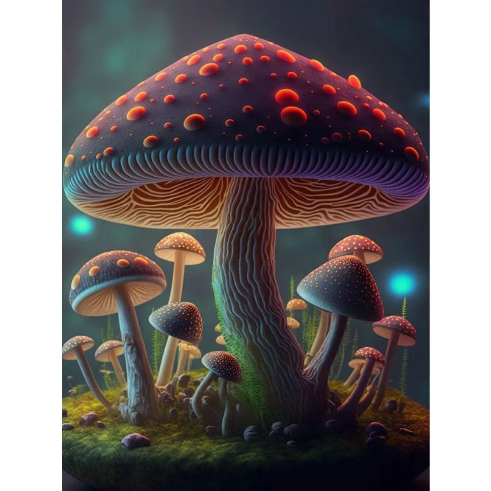 Diamond Painting Full Drill Owl Round Diamond Painting Handmade Mushroom Beautiful Fox Diy Diamond Mosaic Painting Home Decoration