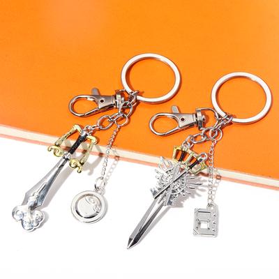 Игра Kingdom Hearts Сора Брелок-ключ Забытый клинок Металл Золотой ключ Подвеска Подарок для фанатов Косплей Реквизит Мужчины Женщины Автомобиль Сумка Украшения