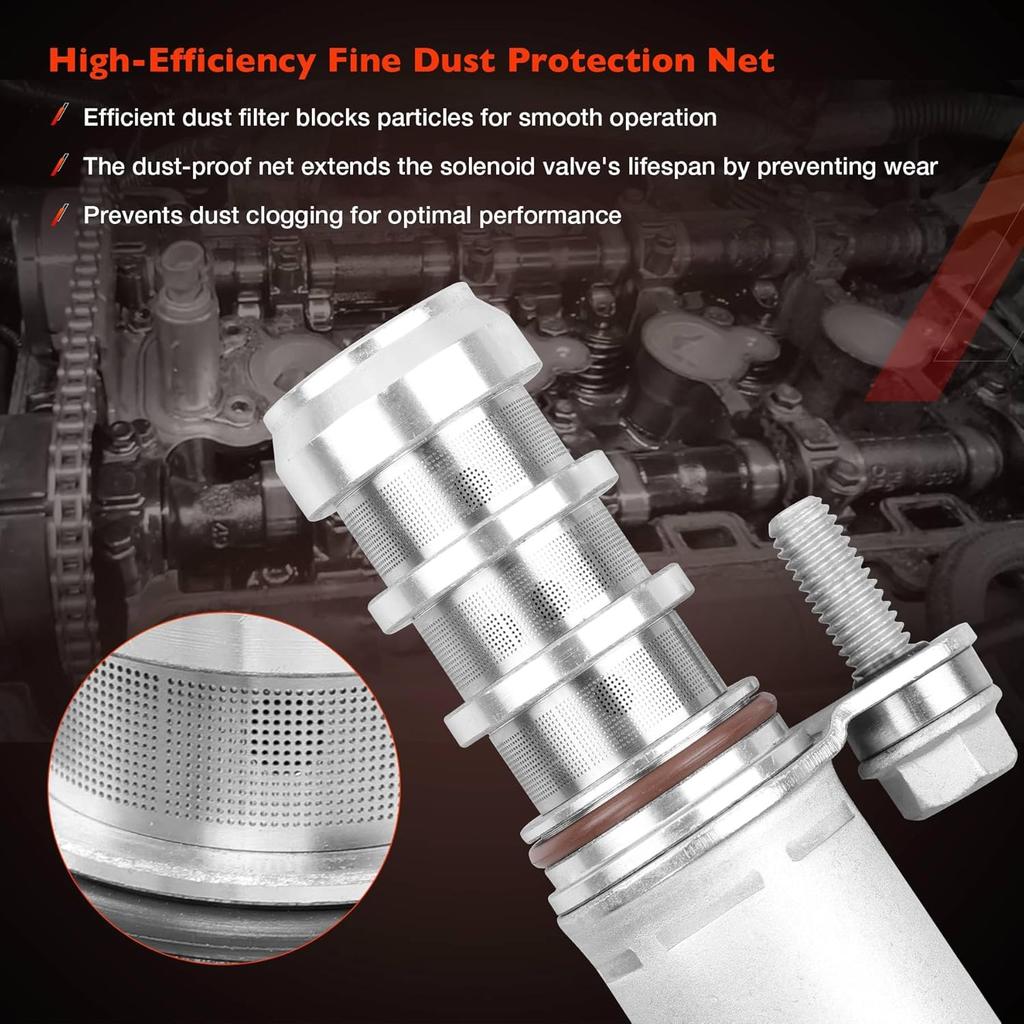 Intake And Exhaust Camshaft Position Actuator VVT Solenoid Valve Kit With Camshaft Crankshaft Engine Sensor- Compatible With