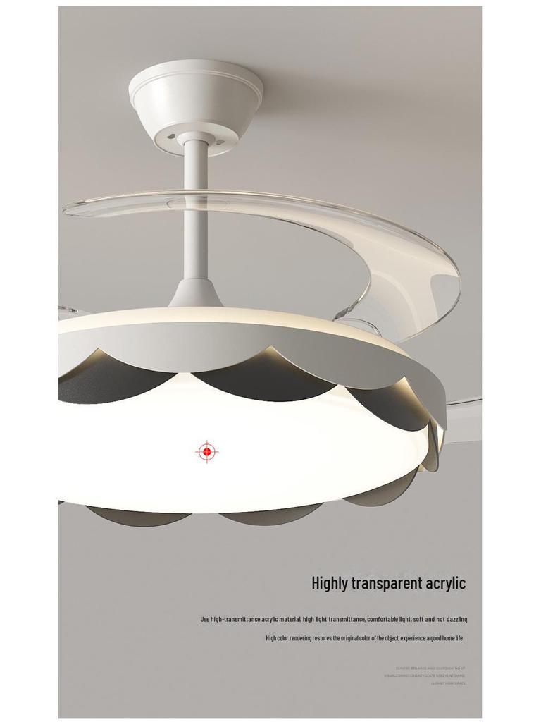 Современный потолочный вентилятор из орехового дерева с интеллектуальным преобразованием частоты для гостиной и столовой