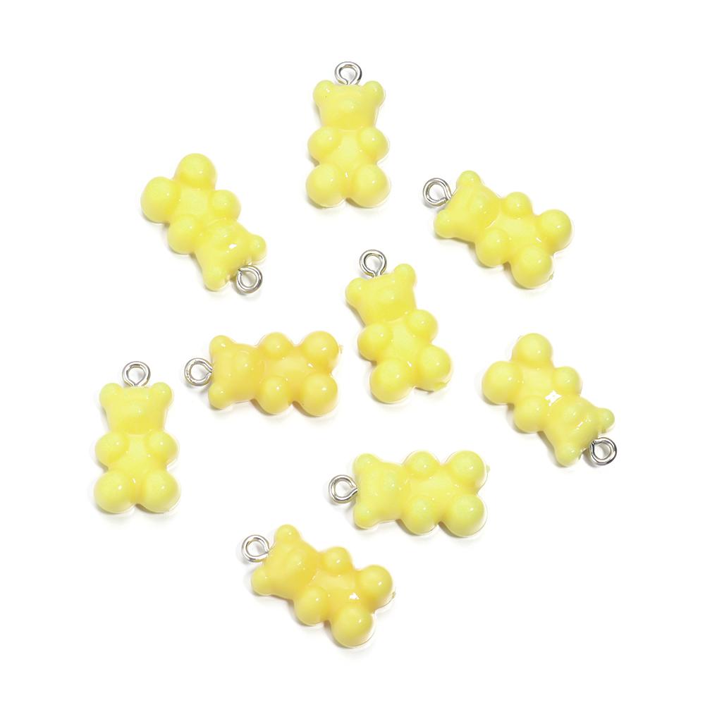 10Pcs/Lot 22×12mm Acrylic Pendant Macaron Colored Mini Bear Pendant For Diy Cute Necklace Earrings Gift Jewelry Accessories