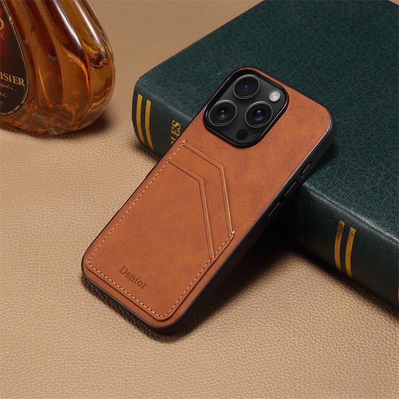 EUCAGR Luxury Wallet Phone Case Card Holder PU Leather Magnetic Pocket Cover For iPhone 17 Pro Max 17Pro 17E Soft Back Cover