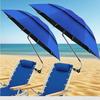 23-inch Breathable Double-Layer Beach Chair with 360° Adjustable Sun Umbrella