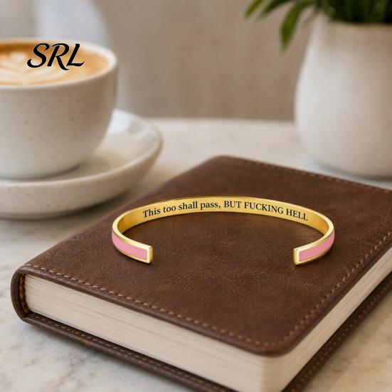 Simple Design Cuff Bracelet This Too Shall Pass Mantra Bracelet, Hidden Message Engarved Fashionable Color Bracelets Inspirational Bangle Adjustable