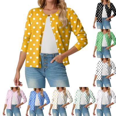 Женский модный, повседневный, удобный пятнистый кардиган-жакет