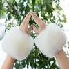 1 Pair Trendy Women Arm Sleeves Universal Sizing Warm Versatile Stylish Imitation Fur Winter Arm Covers
