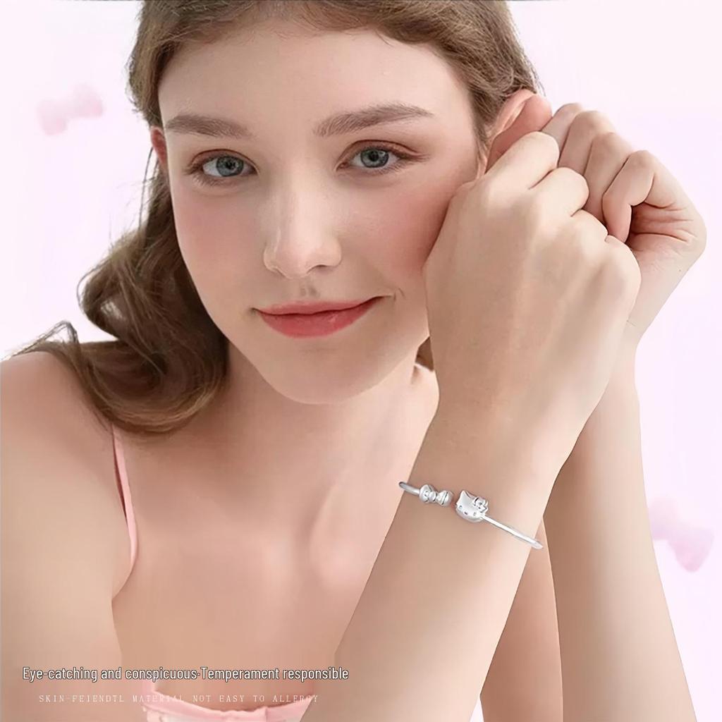 Браслет Hello Kitty - Сладкий женский браслет-манжета, Милый подарок для девушки на День святого Валентина или День рождения