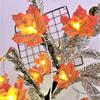 6M Maple Leaf Garland Fairy Lamp 40 LED Light-up Artificial Red Leaves Vine Indoor Outdoor Halloween Fall Harvest Festival Thanksgiving Decoration