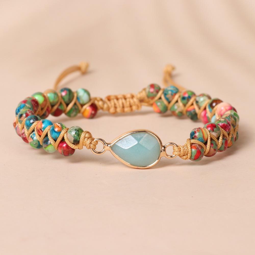 Браслет с подвесками из камня Bohemia, плетеный из ниток, макраме, йога, дружба, любовник, браслет на руку, подарок на день рождения