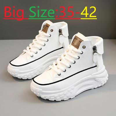 2024 Высокие туфли Осенние туфли с круглым носком Толстая подошва добавляет высоты Повседневные кроссовки Высококачественная износостойкая женская обувь