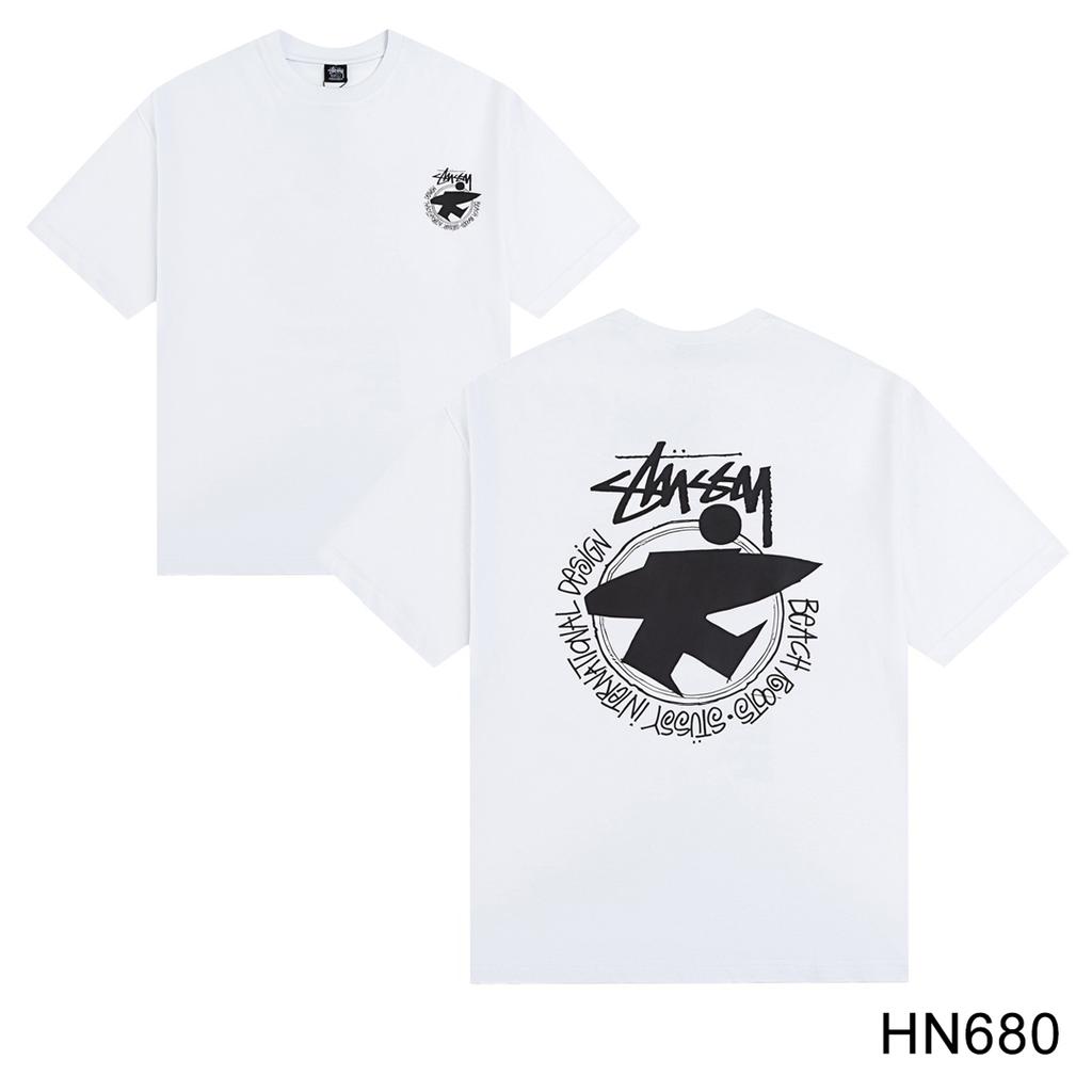 Stussy Летняя новая футболка из высококачественного хлопка с круглым вырезом для мужчин и женщин 2025 года, классический логотип с новым рисунком, парная футболка