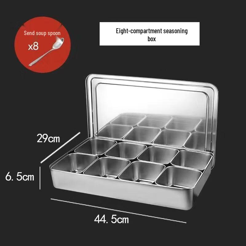 OEING Stainless Steel Multi-Compartment Seasoning Storage Box