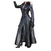 Women's European and American Style PU Leather Lapel Zipper Jacket - Solid Color, Long Length.