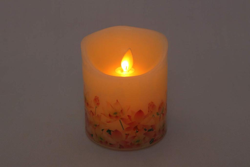 Свечи Нихон, Буддийская алтарная свеча Хасэгава, Светодиодная свеча "Хитотонари" дизайн лотоса, Стильная, Компактная, Подношение, 7,5 x 7,5 x 8,5 см, Номер продукта: