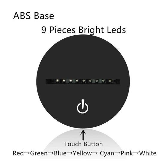 Форма гитары 3D акриловый электрический светодиодный ночник 7 смена цвета Настольная лампа
