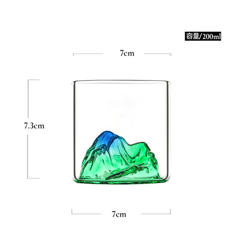 200 мл синие японские хрустальные бокалы, чашка для виски, Fuji Mountain, стакан для воды, чашка для водки, вина, стакан для бренди, кружка для кофе с молоком