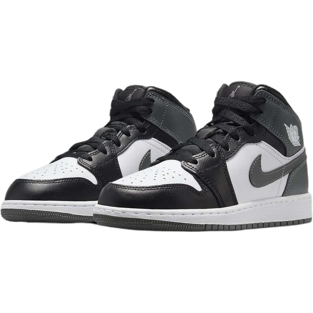 New Jordan Air Jordan 1 Slip-Resistant Cushioning Mid-Top Kids' Running Shoes Black Gray Color Kids' DQ8423-001
