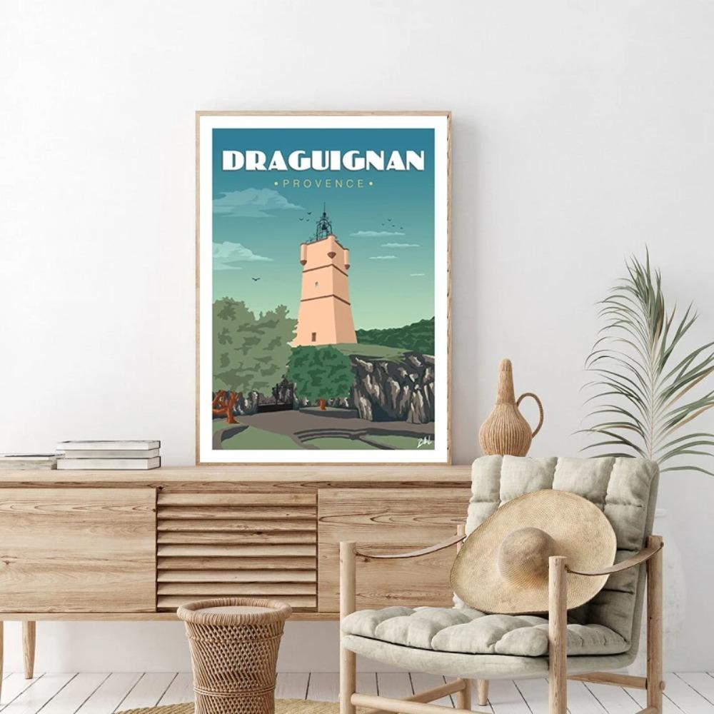 Retro France Travel Marseille Petanque Verdon Poster Canvas Painting Wall Art Living Room Home Decor