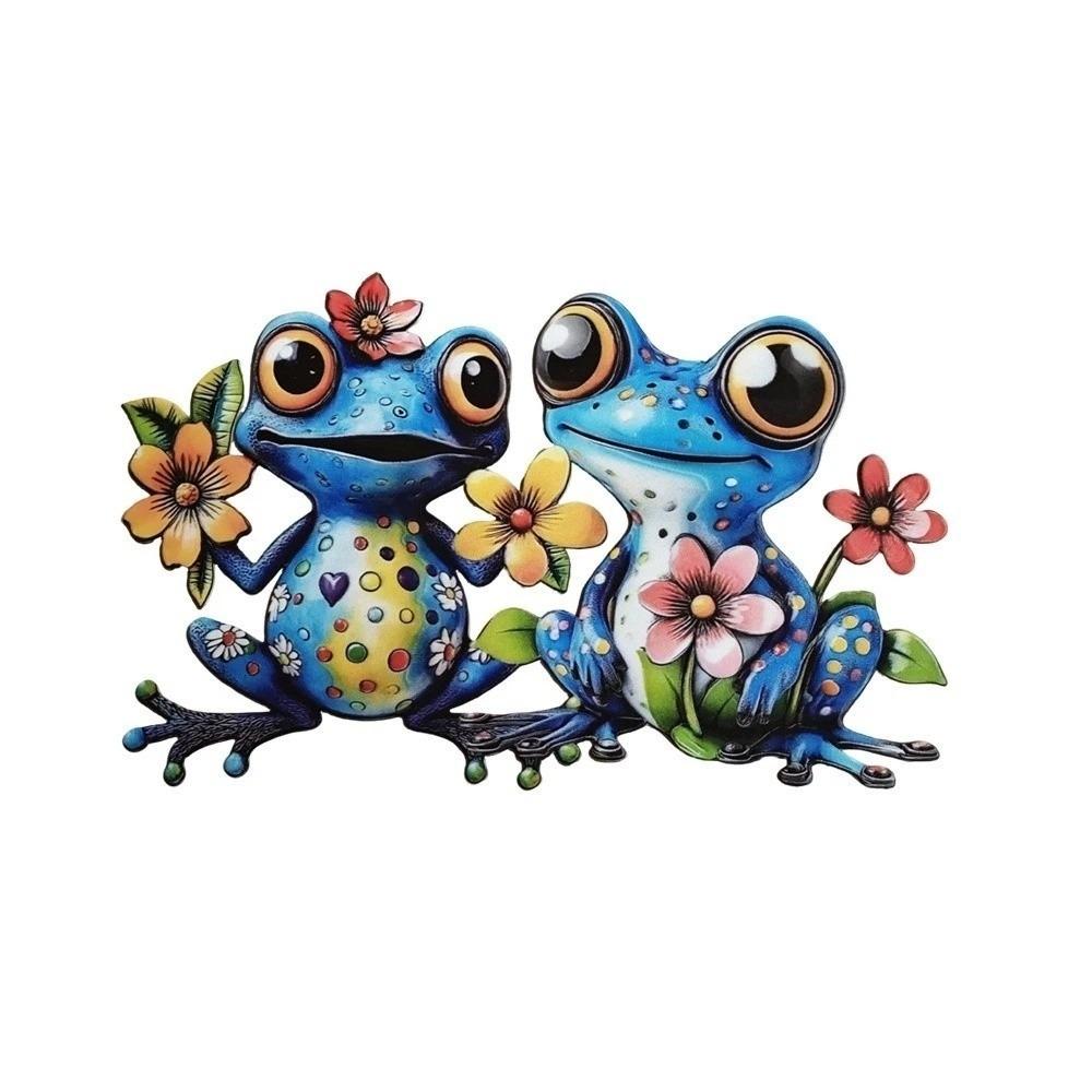 Metal Frog Decorative Plate Colorful Wall Hanging Decoration Gifts Cat Wall Decor  Garden