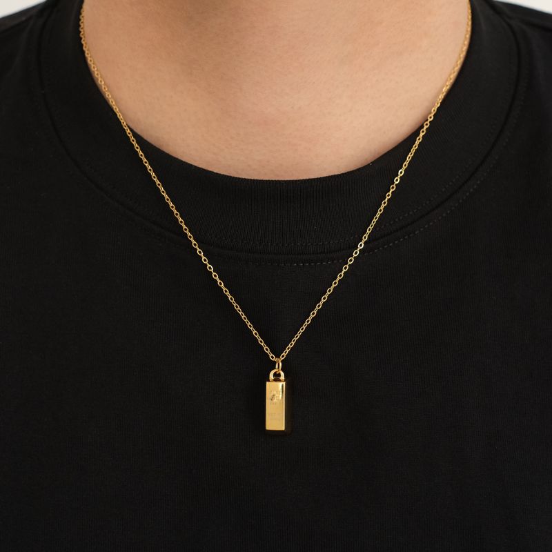 Fourpin Small Gold Necklace European Hip Hop Rap Trendy Ins Minimalist Style Easiest for Match Titanium Steel Clavicle Chain Men and Women
