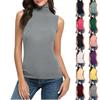 Fashion High-Neck Slim Casual Sleeveless Vest Breathable Top For Women