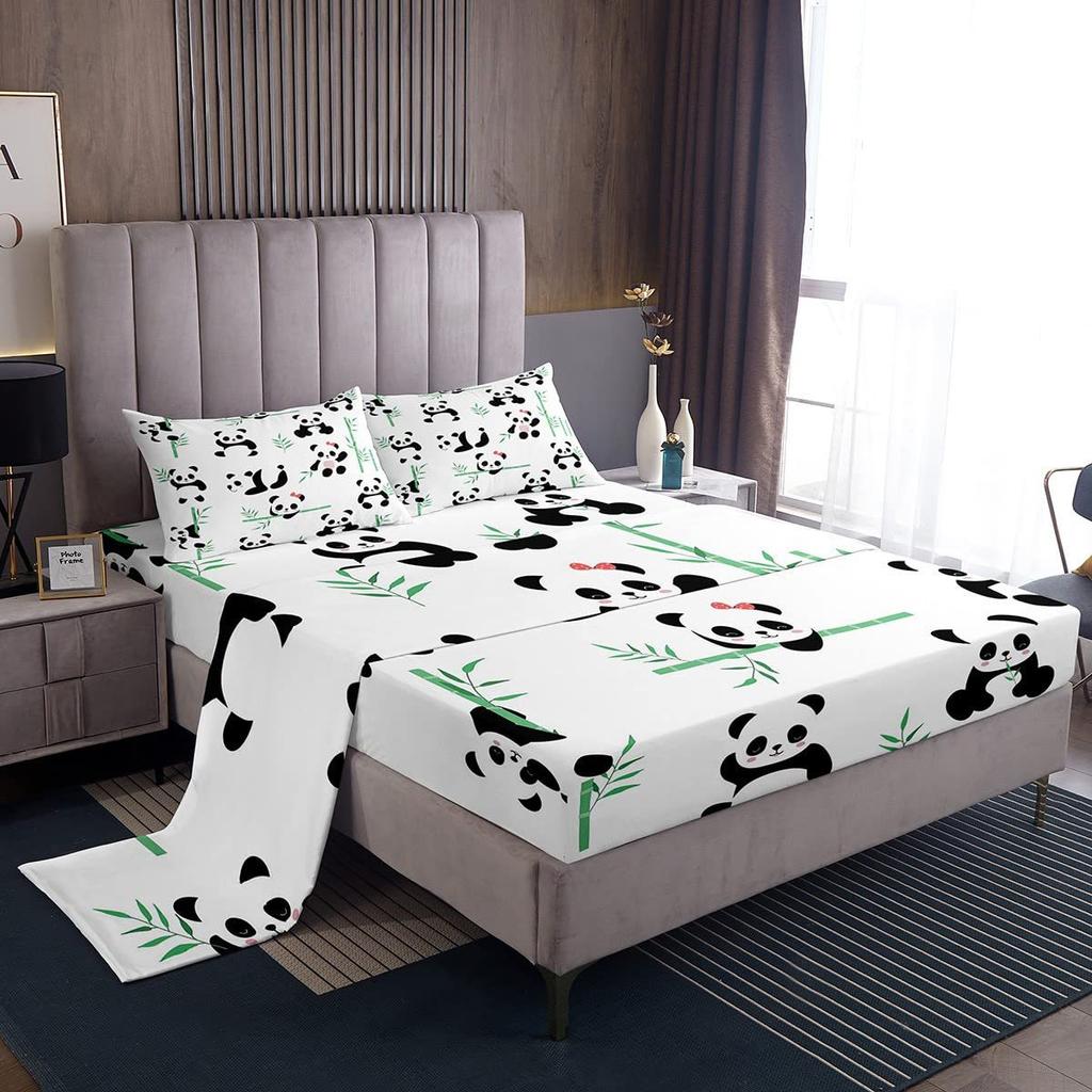 Cartoon Marine Animal Pattern Bed Hat Four-Piece Bedding Set Bedroom Dormitory Bedding Decoration