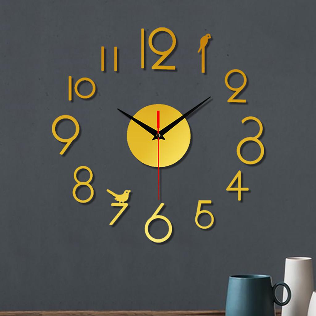 Бескаркасные настенные бесшумные часы DIY 3D стикер с зеркальной поверхностью Домашний декор