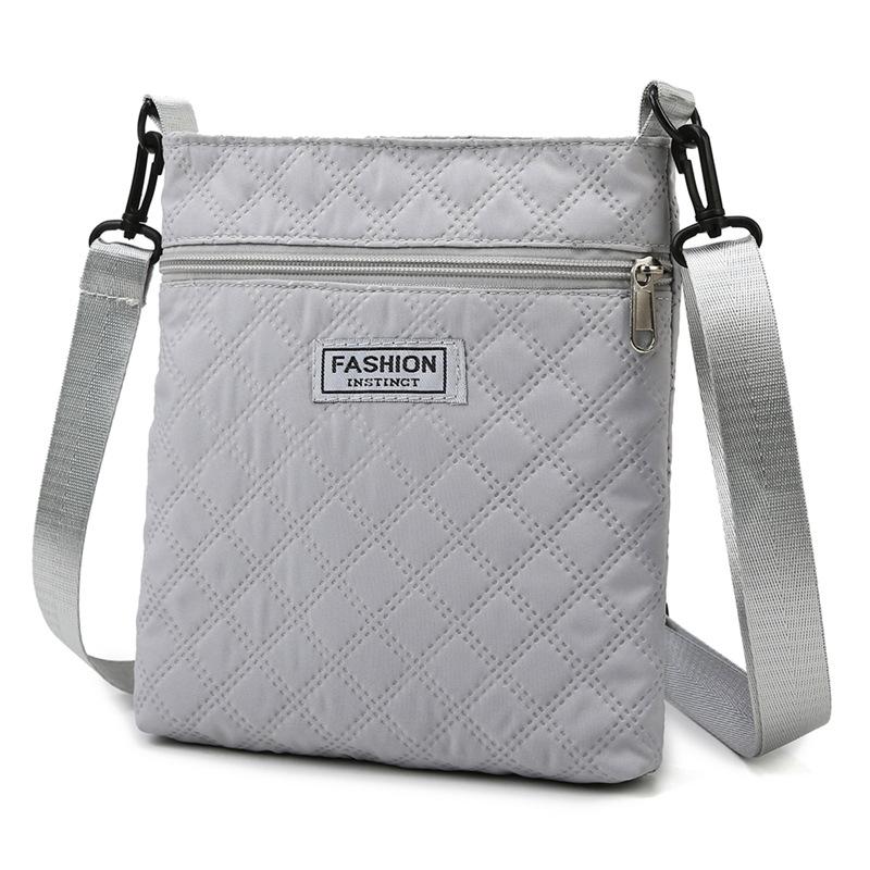 Простая однотонная сумка кроссбоди с ромбовидной сеткой для женщин, повседневная наплечная сумка, легкая и универсальная маленькая квадратная сумка кроссбоди